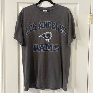 Men’s Los Angeles Rams Team Logo NFL Gray Crew Neck T Shirt Size Large